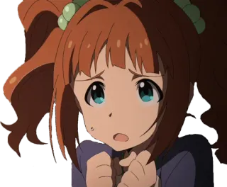 😟 ragazza anime, arrabbiato/a, piangente, spaventato/a, anime, cartone animato telegram sticker