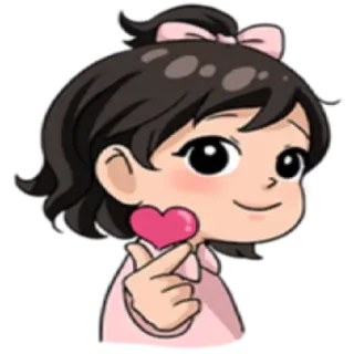 💕 cartoon, cute, girl, heart, love, cartoon character telegram sticker