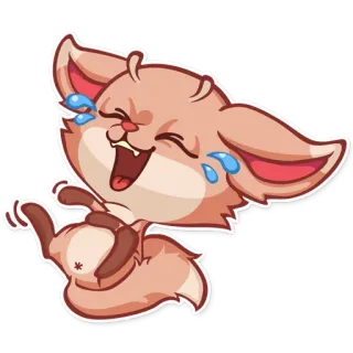 😂 fox, laughing, crying, happy, cute, animal, sticker telegram sticker