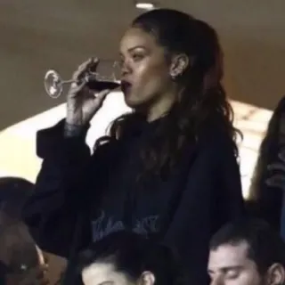 💸 Rihanna Rihanna, singer, wine, celebrity, drink telegram sticker