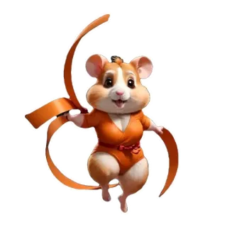 🎗 hamster, animal, cute, cartoon, ribbon, orange telegram sticker