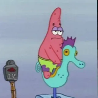 ➖ Patrick Star SpongeBob SquarePants Dessin animé, Patrick, Hippocampe, Créature marine, Drôle, Personnage telegram sticker
