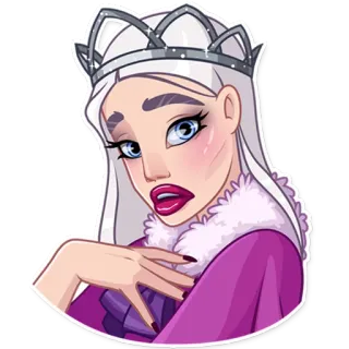😨 adesivo, mulher, rainha, coroa, retrato, ilustração telegram sticker