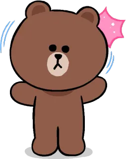 😅 Brown Bear oso, dibujos animados, lindo, animal, divertido, personaje whatsapp sticker