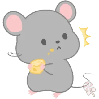 🐀 мышь, милый, сыр, леденец, животное, мультик, наклейка telegram sticker