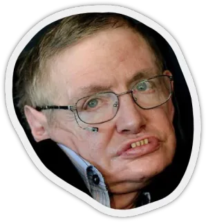 😜 Stephen Hawking учёный, физика, астрофизика, космология, портрет telegram sticker
