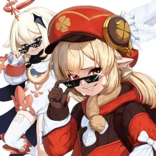 😎 Klee Genshin Impact Anime, Klee, Genshin Impact, Videojuego, Paimon, Dibujos animados telegram sticker