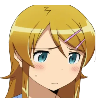 🙁 Anime, Chica, Rubia, Triste, Confundida, Linda telegram sticker