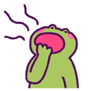 😴 rã, exausto, fofo, desenho animado, adesivo telegram sticker