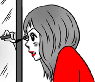 💅 Frau, Make-up, Cartoon, Schönheit, Eyeliner, Kosmetik whatsapp sticker