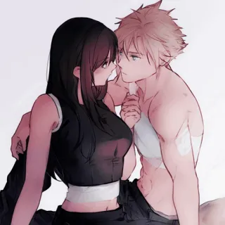 🥢 Tifa Lockhart Final Fantasy VII anime, video game, final fantasy, tifa lockhart, cloud strife telegram sticker