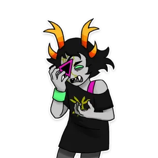 😠 Terezi Pyrope Homestuck Терези Пайроп, Homestuck, Фанарт, Тролль, Рога, Слепой telegram sticker