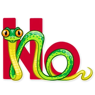 ❌ NO cobra, vermelho, verde, desenho animado, réptil, animal telegram sticker