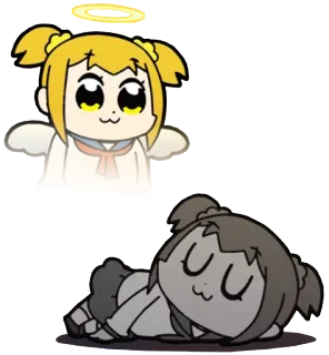 👻 anime, angel, cute, cartoon, kawaii, pop team epic telegram sticker