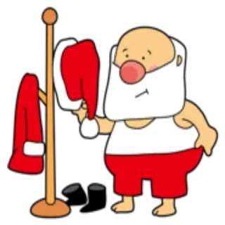 🧣 Santa Claus サンタ, クリスマス, 漫画, ホリデー, ひげ, 冬 telegram sticker
