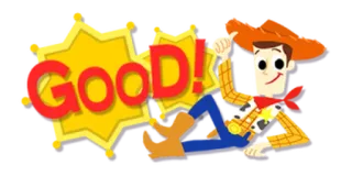 😂 Woody Toy Story GOOD! 玩具总动员, 胡迪, 迪士尼, 皮克斯, 警长, 卡通, 动画 whatsapp sticker