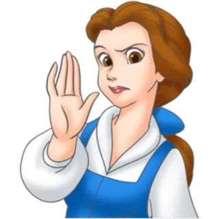🤚 Belle Beauty and the Beast Disney, Prinzessin, Figur, Cartoon, Geste telegram sticker