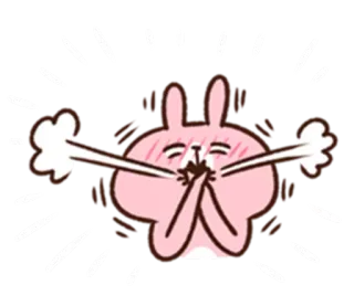 😛 토끼, 귀여운, kawaii, 핑크, 뽀뽀, 사랑, 동물 telegram sticker