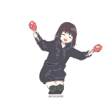 💃 Anime-Mädchen, Tanzend, Pixelkunst, Cartoon telegram sticker