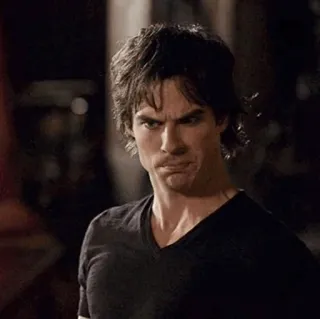 🤢 Damon Salvatore The Vampire Diaries vampiro, TV, Ian Somerhalder, Salvatore, enojado telegram sticker