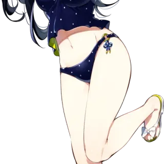 😌 Бикини, Аниме, Иллюстрация, Купальник, Женщина whatsapp sticker