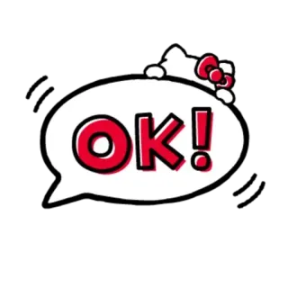 👌 Hello Kitty OK! Hello Kitty, OK, наклейка, мультфильм, милый, одобрение, позитивный telegram sticker