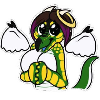 😇 furry, dragon, character, cartoon, fantasy, animal telegram sticker