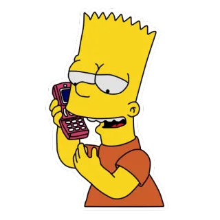 📱 Bart Simpson The Simpsons Bart Simpson, Simpsons, cartoon, phone, character, animated telegram sticker