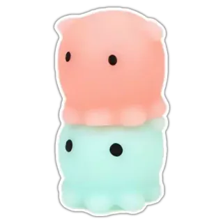 🥛 squishy, giocattolo, polpo, pila, carino, pastello whatsapp sticker