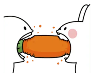 ❤ konijn, konijntje, wortel, eten, dier, schattig telegram sticker