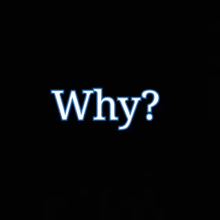 🧐 Why? question, pourquoi, mot, texte, bleu whatsapp sticker