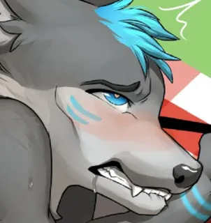 🤤 Furry, Wolf, Anthropomorph, Tier, Charakter, Kunst telegram sticker