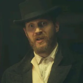 🤮 Tom Hardy man, portrait, actor, hat, beard telegram sticker