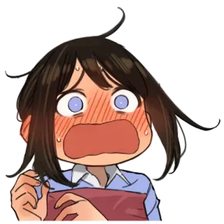 😍 аниме, девушка, в шоке, удивлена, испугана, выражение лица, паника telegram sticker