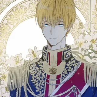 🌻 anime, đàn ông, tóc vàng, mắt xanh, trang phục trang trọng telegram sticker