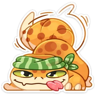 ☺ геккон, ящерица, животное, мультик, милый, рептилия, бандана telegram sticker