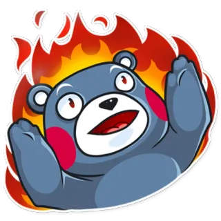 🔥 urso, desenho animado, fogo, bravo, fofo, adesivo telegram sticker