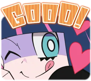 👍 GOOD! anime, cartoon, cute, positive, good telegram sticker