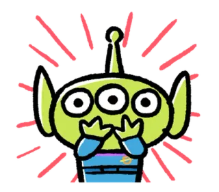 😕 Alien Toy Story 외계인, 토이 스토리, 픽사, 만화, 귀여운, 영화, 캐릭터 telegram sticker