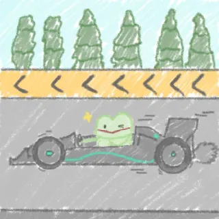 😎 rã, carro de corrida, dirigindo, desenho animado, automóvel telegram sticker