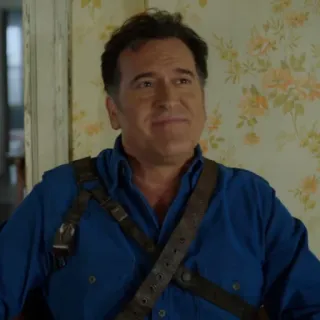 🙂 Ash Williams Ash vs Evil Dead Эш Уильямс, Зловещие мертвецы, Брюс Кэмпбелл, ужасы, комедия, телевидение telegram sticker