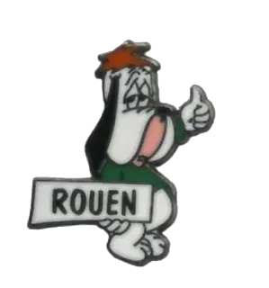 😱 Droopy ROUEN cão, desenho animado, caído, placa, Rouen whatsapp sticker