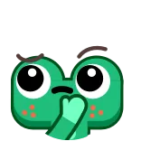 😈 rana, carino, animale, verde, adesivo whatsapp sticker