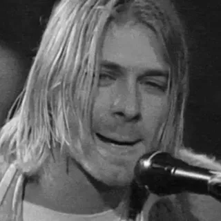 😏 Kurt Cobain 音乐家, 歌手, 吉他手, 涅槃乐队, 垃圾摇滚, 摇滚, 音乐, 科特·柯本 telegram sticker