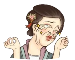 😭 piangere, triste, donna, emozione, angoscia, cartone animato, personaggio whatsapp sticker