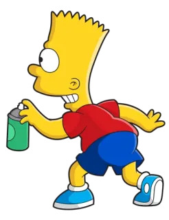 😊 Bart Simpson The Simpsons cartoon, bart, simpsons, graffiti, spray paint, prankster whatsapp sticker