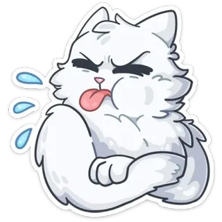 😝 cat, animal, pet, sticker, cartoon, meme, expression, cute telegram sticker