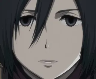 🌿 Mikasa Ackerman Attack on Titan anime, character, Mikasa, Attack on Titan telegram sticker