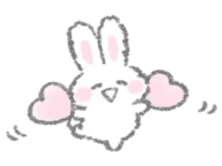 🥛 lapin, lapinou, coeur, mignon, amour, autocollant telegram sticker