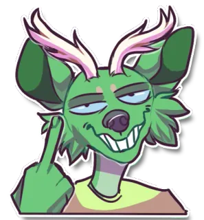 🖕 Фурри, Антропоморфный, Животное, Неприличный жест, Мультфильм telegram sticker